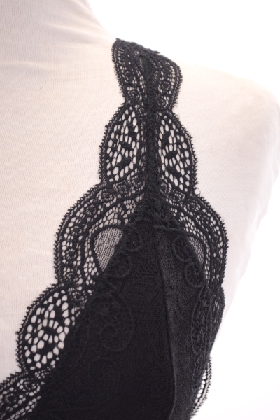 Crochet Lace Bralette, Onyx