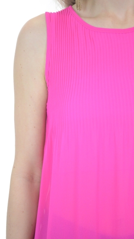 Pleated Swing Tank, Hot Pink