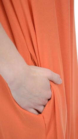 Knit Frock with Pockets, Orange