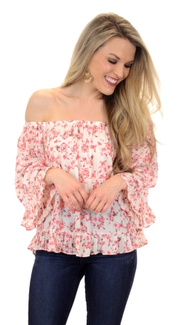 Cherry Blossom Off Shoulder Top