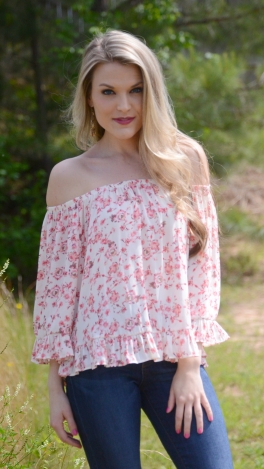 Cherry Blossom Off Shoulder Top