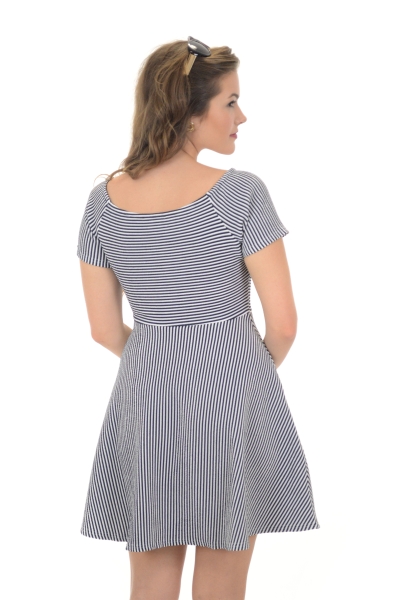 Ponte Dress, Textured Stripes