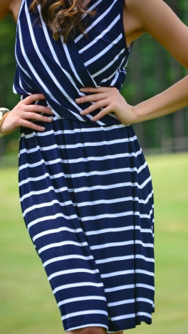 Sailors Wrap Stripe Dress