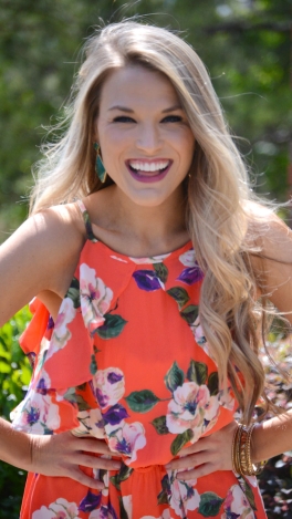 Coral Floral Romper