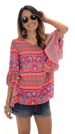 Going Boho Top, Red