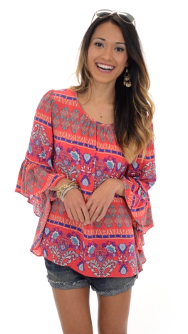 Going Boho Top, Red
