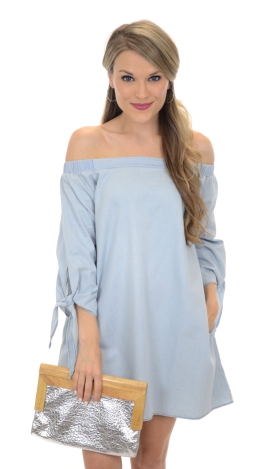 Off Shoulder Denim Dress