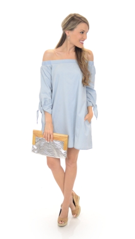 Off Shoulder Denim Dress