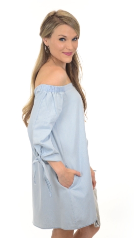 Off Shoulder Denim Dress