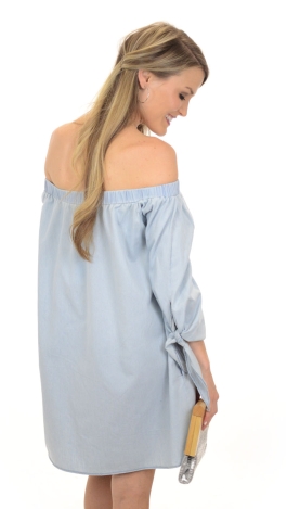 Off Shoulder Denim Dress