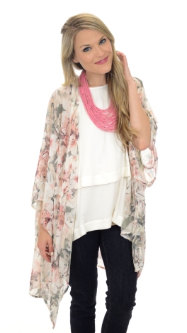 Chiffon Kimono, Floral