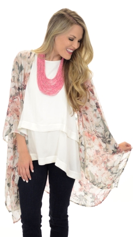 Chiffon Kimono, Floral