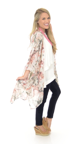 Chiffon Kimono, Floral