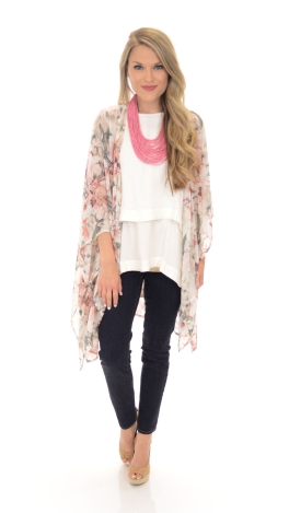 Chiffon Kimono, Floral