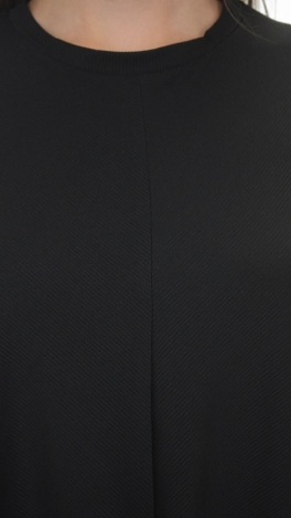 Slinky Textured Tank Dress, Black