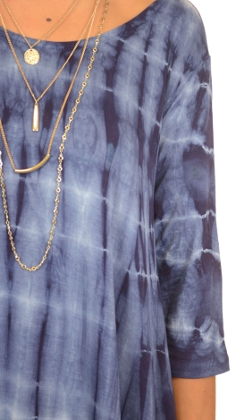 Basic Tie Dye Tunic, Navy
