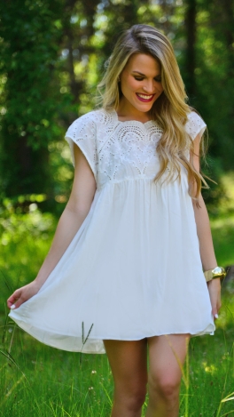 Lace Allure Frock, Off White