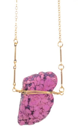 Wired Stone Necklace, Purple