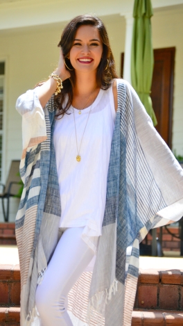 Striped Wrap Kimono