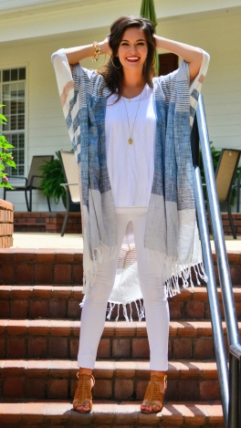 Striped Wrap Kimono