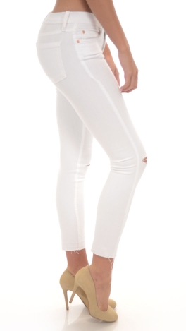 KARLIE Knee Slit Jeans, White