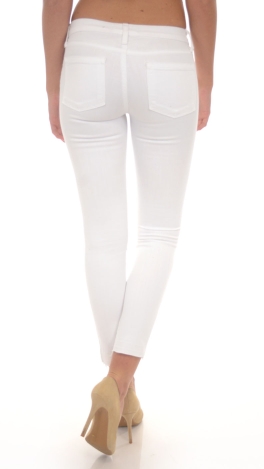 KARLIE Knee Slit Jeans, White