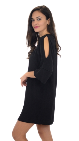 Essential Slit Sleeve Dress, Black