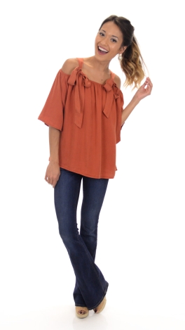 Tencel Tie Shoulder Top