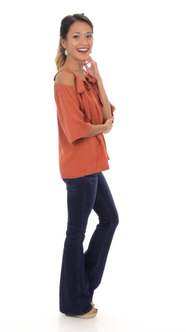 Tencel Tie Shoulder Top