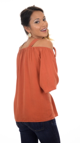 Tencel Tie Shoulder Top