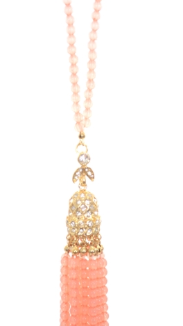 Ariel Tassel Necklace, Pink
