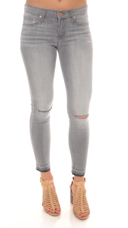 KARLIE Knee Slit Jeans, Grey