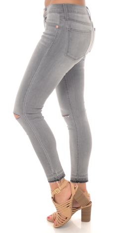 KARLIE Knee Slit Jeans, Grey