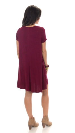 Karena Swing Dress, Burgundy