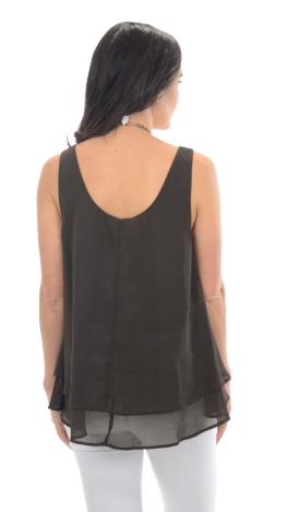 Lucy Layered Tank, Olive