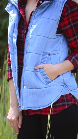 Quilted Chambray Vest