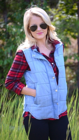 Quilted Chambray Vest