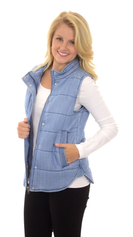 Quilted Chambray Vest