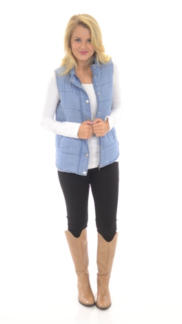 Quilted Chambray Vest