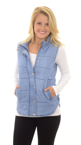 Quilted Chambray Vest