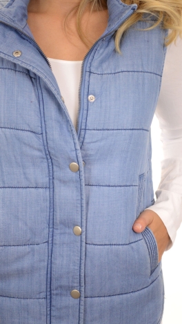 Quilted Chambray Vest