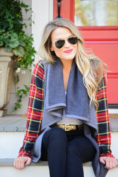 Plaid Pop Jacket - Tops - The Blue Door Boutique