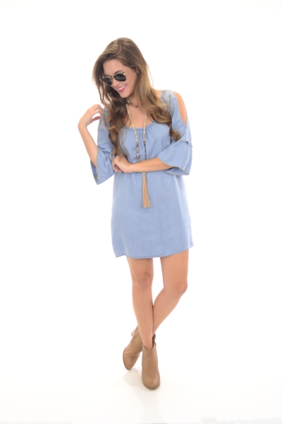 Snatch and Grab Dress, Chambray