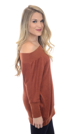 Shay Off Shoulder Top, Rust