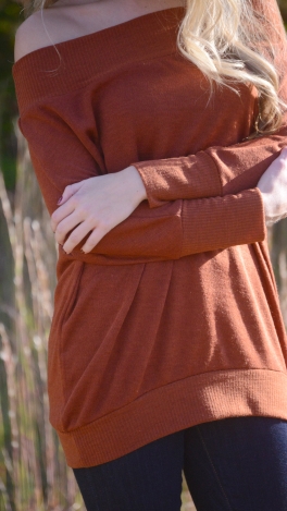 Shay Off Shoulder Top, Rust