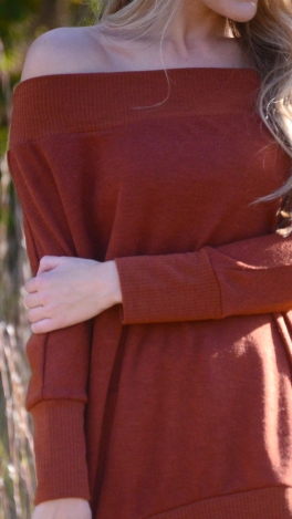 Shay Off Shoulder Top, Rust