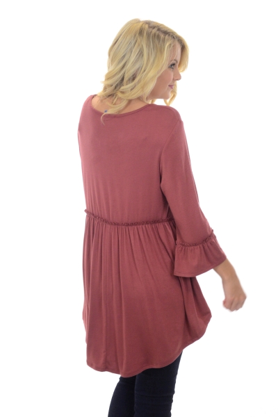 Angela Babydoll Tunic, Marsala