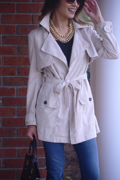 Audrey Suede Trench