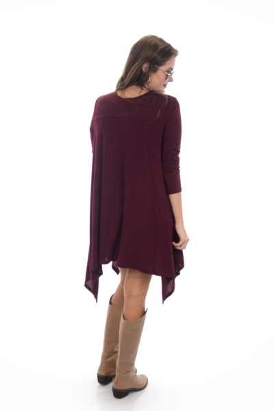 Hannah Hanky Hem Dress, Wine