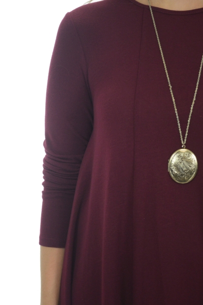 Hannah Hanky Hem Dress, Wine